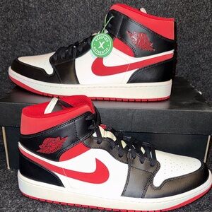 Jordan 1 Mid Gym Red Black White